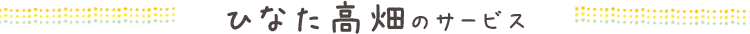 ひなた高畑のサービス